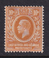 East Africa & Uganda Protectorates: 1912/21   KGV    SG47   10c   Yellow-orange   MH - Protectorats D'Afrique Orientale Et D'Ouganda