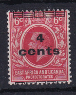 East Africa & Uganda Protectorates: 1919   KGV - Surcharge    SG64   4c On 6c   Used - Protectorados De África Oriental Y Uganda