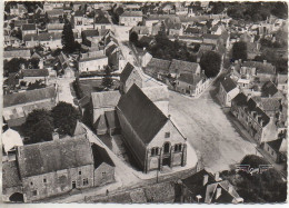 72 LA FRANCE Vue Du CIEL ....BRULON L'Eglise Et La Place Gauthier Chevreuil - Brulon