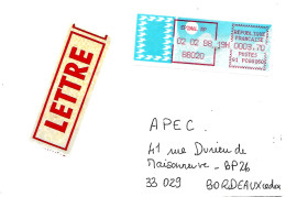 Lettre Vignette Carrier Epinal RP 02 02 88 Affranchissement à 3,70 - Briefe U. Dokumente