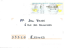 Lettre Vignette Avion En Papier 64 Pau CTC 08.01.04. Affranchissement à 0,45 € - Cartas & Documentos