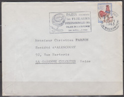 Coq De Decaris 25c Et 30c  Sur 5 Enveloppes  De PARIS 1963-64-65-67 Avec Oméc Sécap - 1962-1965 Haan Van Decaris