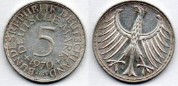 MA 22474 /  Allemagne - Deutschland - Germany 5 Mark 1970 G TTB+ - 5 Marchi