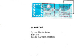 Lettre Vignette Carrier Paris 102 42,Bd Vaugir. 03 02 86 Affranchissement à 2,20 - Briefe U. Dokumente