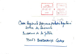 Lettre Vignette Lisa Oloron Sainte-Marie 19-02-87 (étoile à La Place De L'heure) Affranchissement 2,20 - Lettres & Documents