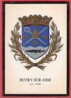 BUTRY SUR OISE  (Val D'Oise) - Armoiries Sur Carte Double - Butry