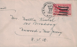 ETATS-UNIS - U.S.ARMY POSTAL SERVICE - APO - LE 17-3-1947 - POSTE AERIENNE 5$. - Briefe U. Dokumente