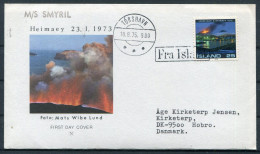 1977 Iceland Heimaey Volcano / Faroe Islands, Boxed "FRA ISLAND" Paquebot Ship Cover Thorshavn - Brieven En Documenten