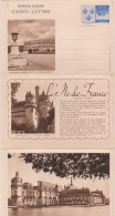 Carte Lettre Entier Armoiries De L'Ile De France 65c Bleu N°8 Palais De Versailles Vue Sur Jardins Storch N3C - Letter Cards
