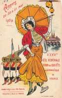 Angers * XXXVème Fête Fédérale Union Des Sociétés De Gymnastique 1909 * CPA Illustrateur Art Nouveau MORICE Morice - Angers