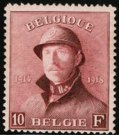 TIMBRE Belgique - COB 178** - 10F - 1919 - Cote 660 - 1919-1920 Albert Met Helm
