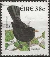 IRELAND 2002 New Currency Birds - 38c. - Blackbird FU - Used Stamps