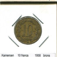10 FRANCS 1958 CAMERÚN CAMEROON Moneda #AS324.E - Camerún