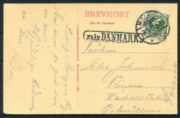 1911 Denmark Postcard - Sweden Malmo Boxed "Fran Danmark" Paquebot - Covers & Documents
