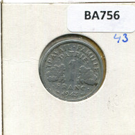 1 FRANC 1943 FRANCIA FRANCE Moneda #BA756.E - 1 Franc