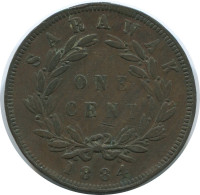 1 CENT 1884 SARAWAK MALASIA MALAYSIA Moneda #AE789.16.E - Malaysie