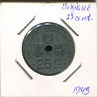 25 CENTIMES 1943 BELGIE-BELGIQUE BELGIQUE BELGIUM Pièce #AR417.F - 25 Cents