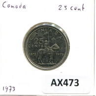 25 CENTS 1973 CANADA Pièce #AX473.F - Canada
