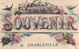 FRANCE - 08 - CHARLEVILLE - Souvenir De ....- Fleurs Et Oiseaux - Edit P B - Carte Postale Ancienne - Charleville