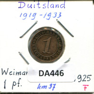 1 RENTENPFENNIG 1925 F ALLEMAGNE Pièce GERMANY #DA446.2.F - 1 Renten- & 1 Reichspfennig