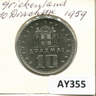 10 DRACHMES 1959 GRÈCE GREECE Pièce #AY355.F - Grèce