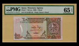 Qatar 1980 1 UNC Riyals P-7 [PMG - EPQ 65] - Qatar