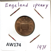 NEW PENNY 1971 UK GRANDE-BRETAGNE GREAT BRITAIN Pièce #AW174.F - 1 Penny & 1 New Penny