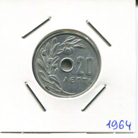 20 LEPTA 1964 GREECE Coin #AK439.U - Grèce