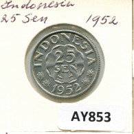 25 SEN 1952 INDONESIA Coin #AY853.U - Indonésie