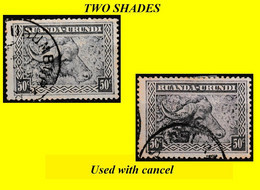 1931 (°) RUANDA-URUNDI RU 096/096-A USED TWO SHADES BUFFALO ( X 2 Stamps ) - Gebruikt