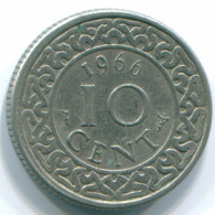 10 CENTS 1966 SURINAME Netherlands Nickel Colonial Coin #S13240.U - Surinam 1975 - ...