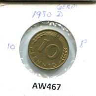 10 PFENNIG 1950 D GERMANY Coin #AW467.U - 10 Pfennig