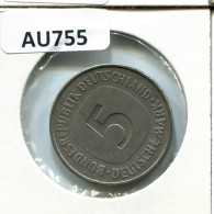 5 DM 1975 F WEST & UNIFIED GERMANY Coin #AU755.U - 5 Marcos