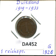 1 RENTENPFENNIG 1928 G GERMANY Coin #DA452.2.U - 1 Renten- & 1 Reichspfennig