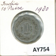 10 PAISE 1980 INDIA Coin #AY754.U - Inde