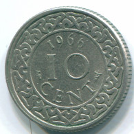 10 CENTS 1966 SURINAME Netherlands Nickel Colonial Coin #S13260.U - Suriname 1975 - ...