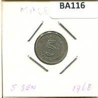 5 SEN 1968 MALAYSIEN MALAYSIA Münze #BA116.D - Malaysie