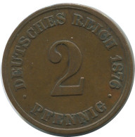 2 PFENNIG 1876 E DEUTSCHLAND Münze GERMANY #AD477.9.D - 2 Pfennig