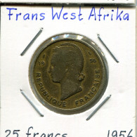 25 FRANCS 1956 Französisch WESTERN AFRICAN STATES Koloniale Münze #AM521.D - French West Africa
