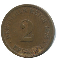 2 PFENNIG 1874 A DEUTSCHLAND Münze GERMANY #AD468.9.D - 2 Pfennig