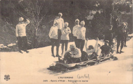 FRANCE - L'Auvergne - Sports D'Hiver - Bobslelgh En Course - Carte Postale Ancienne - Auvergne