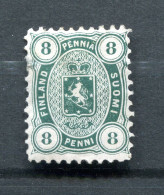 Finland 1875 8p Green Small Thin Sc 19 CV $300 MH 14932 - Ungebraucht