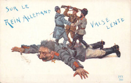 MILITARIA - Humoristiques - Sur Le Rein Allemand - Valse Lente - Carte Postale Ancienne - Humorísticas