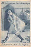 MILITARIA - Humoristiques - Silhouettes Nocturnes 1940 - Eclaireurs Sur La Ligne - Carte Postale Ancienne - Humorísticas