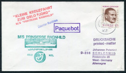 Norway Germany Kiel, Jahreline M/S Prinesesse Ragnhild Paquebot Ship Cover - Brieven En Documenten