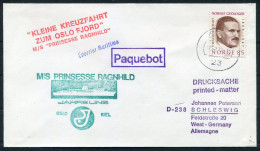 Norway Germany Kiel, Jahreline M/S Prinesesse Ragnhild Paquebot Ship Cover - Storia Postale