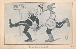 MILITARIA - Humoristiques - France - En Arrière.. Marche ! - Carte Postale Ancienne - Humor
