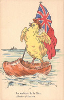 MILITARIA - Humoristiques - La Maîtrise De La Mer - Poussin - Drapeau Britannique - Carte Postale Ancienne - Umoristiche
