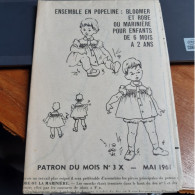Patron Modes Et Travaux Mai 1961 Bloomer Et Robe Pour Enfant De 6 Mois à 2ans - Patterns