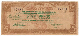 PHILIPPINES  CAGAYAN Province  FIVE Pesos #192  Verso Très Différent Statue De La LIBERTE  Pr. NEUF - Philippines